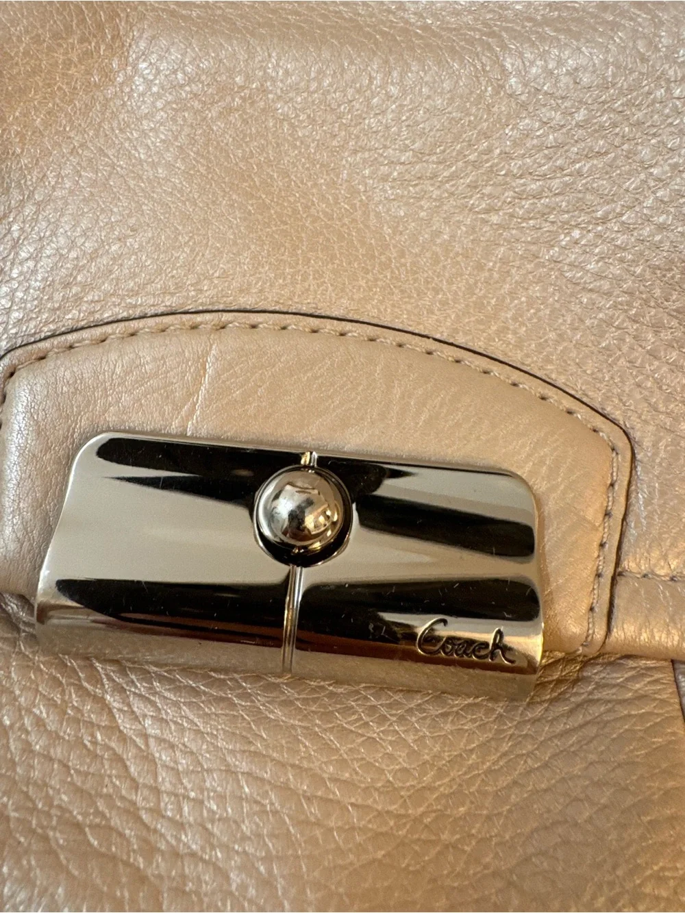 Coach Kristen Hobo Leather Shoulder Bag Champagne Buttery Soft Collection 2012